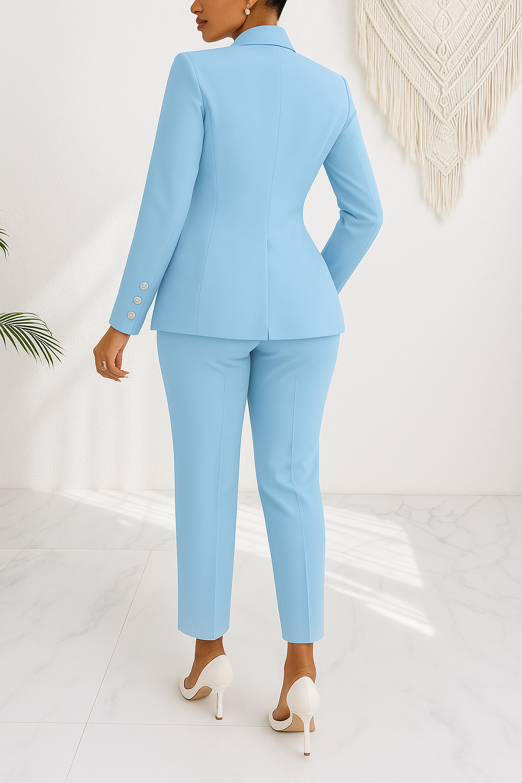 Tinută Albastră Completă 3 Piese Premium Top, Sacou si Pantaloni